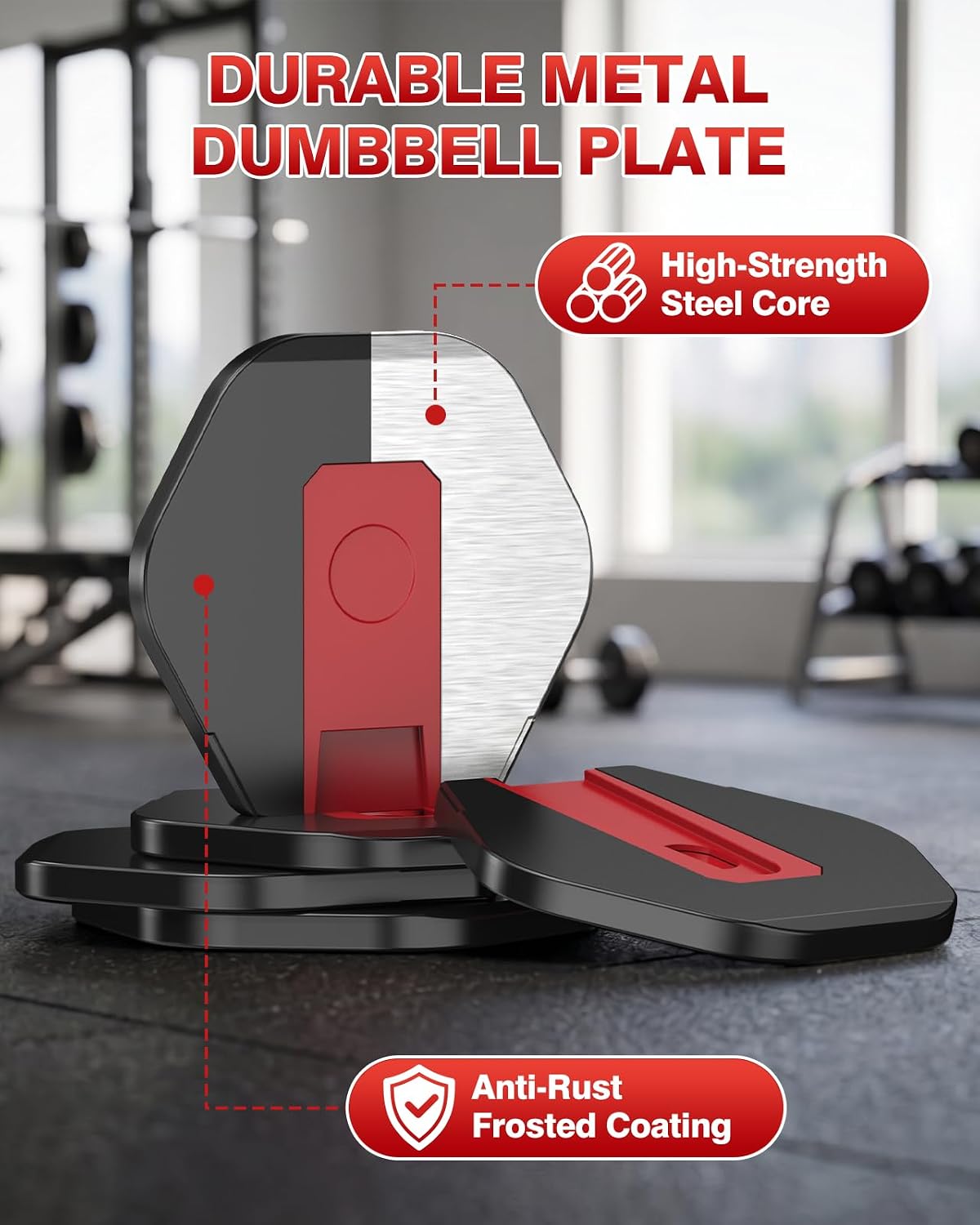 Adjustable Dumbbell Set, All in One Weights Dumbbell with Non-Slip Handle, 1 Hand Quick Adjust weight set for Home Gym