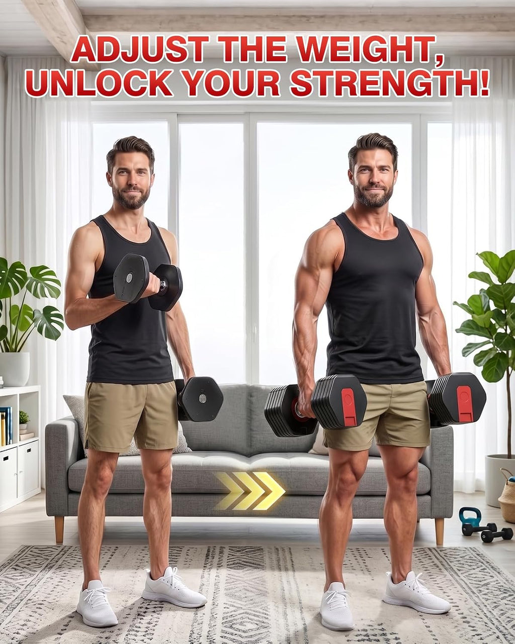 Adjustable Dumbbell Set, All in One Weights Dumbbell with Non-Slip Handle, 1 Hand Quick Adjust weight set for Home Gym